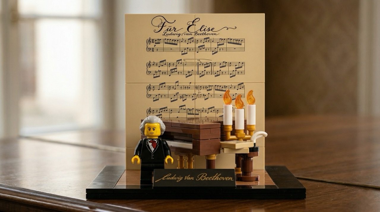 LEGO® Ideas homenageia Beethoven com piano histórico e partitura de "Für Elise"