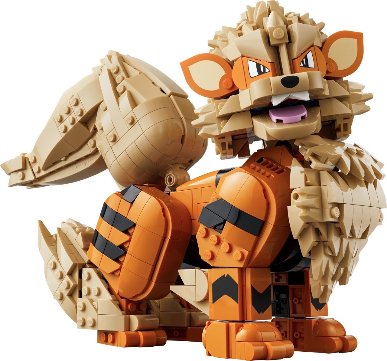 LEGO Pokémon set 72154 featuring a tan and orange Pokémon character with large ears and spiky mane hair.