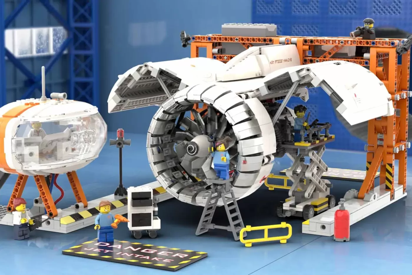 Aircraft Engine Workshop Reaches 10K on LEGO® Ideas with Working Turbofan at Minifigure Scale