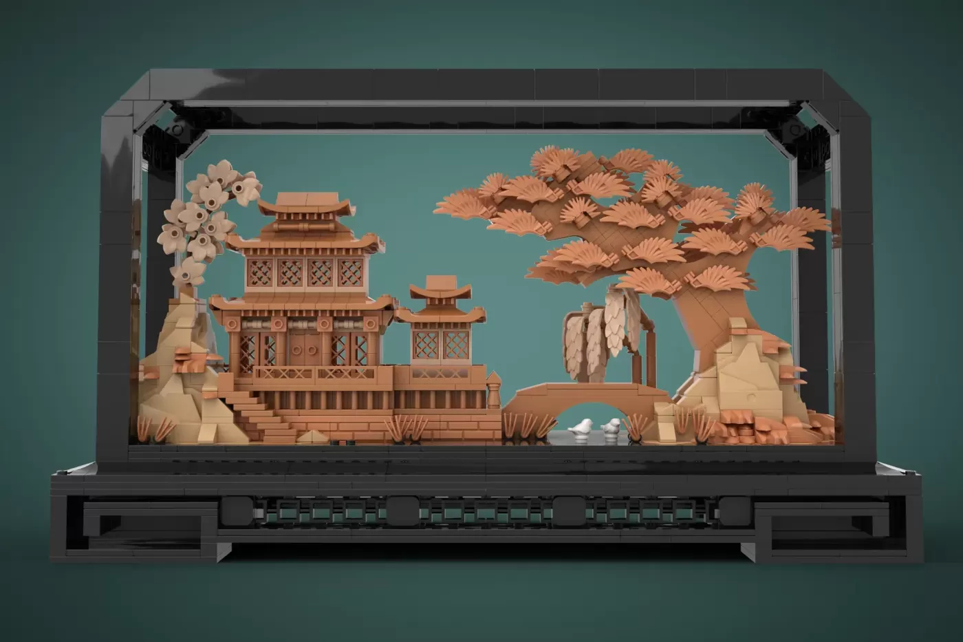 Chinese Cork Carving Art Hits 10,000 Supporters - A Miniature Masterpiece in Warm LEGO® Tones (10000)