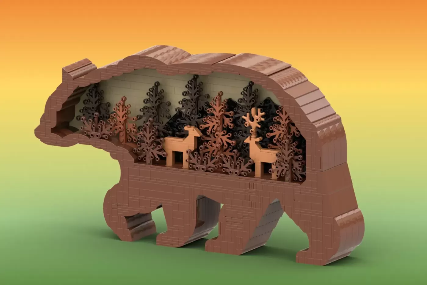 LEGO® Ideas Bear Statue Project Reaches 10K Supporters - Nature Meets Bricks — detail view