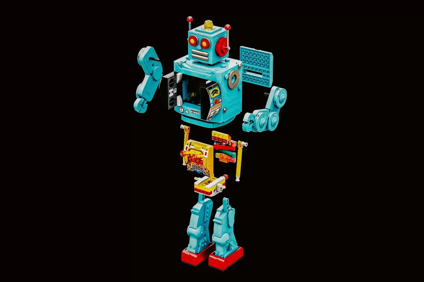 LEGO® Ideas Retro Tin Toy Robot Brings 1950s Sci-Fi Dreams to Life ,  contents