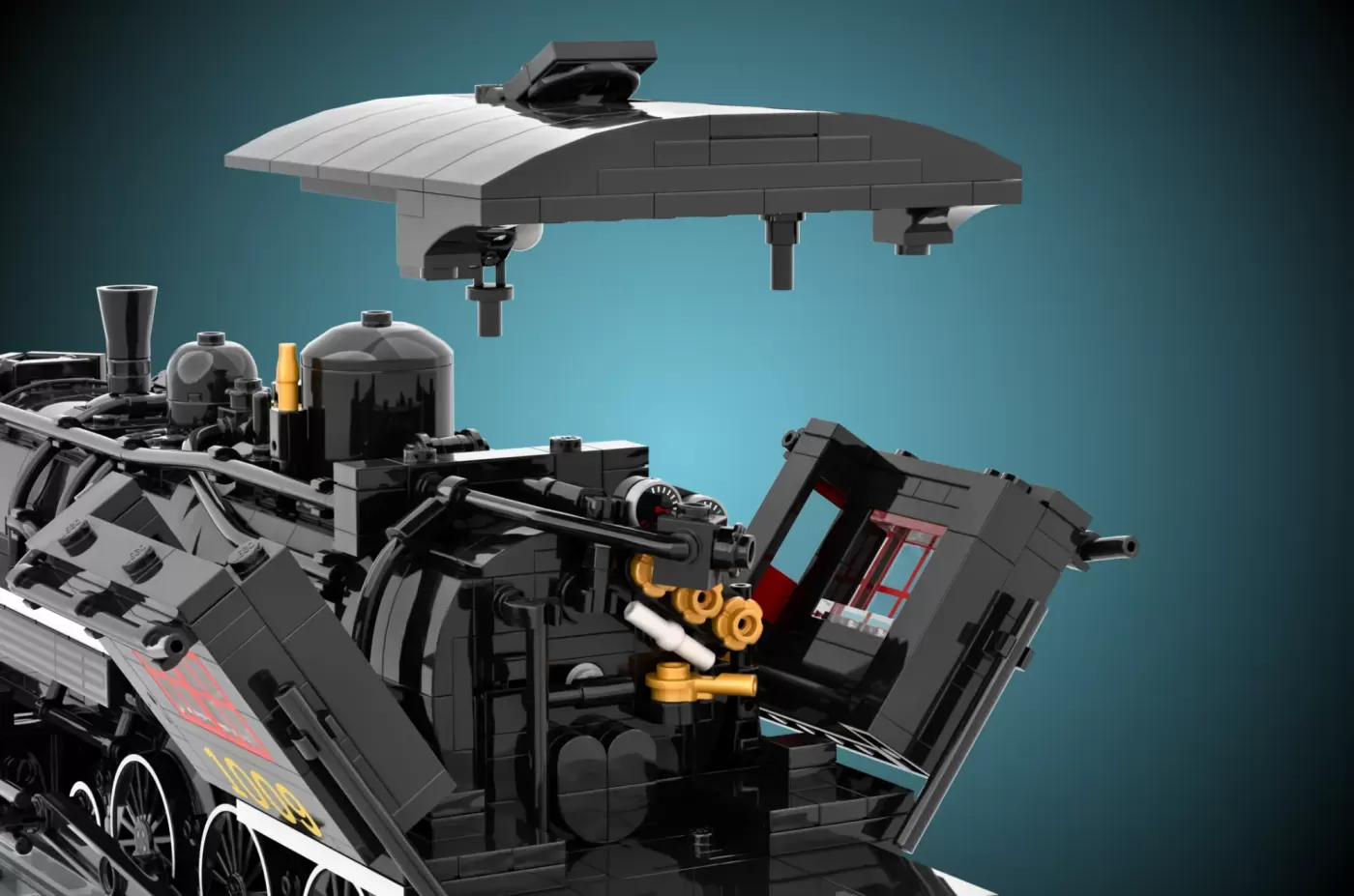 LEGO® Ideas Steam Train Canadian National 1009 Captures Historic Railway Magic — detail view