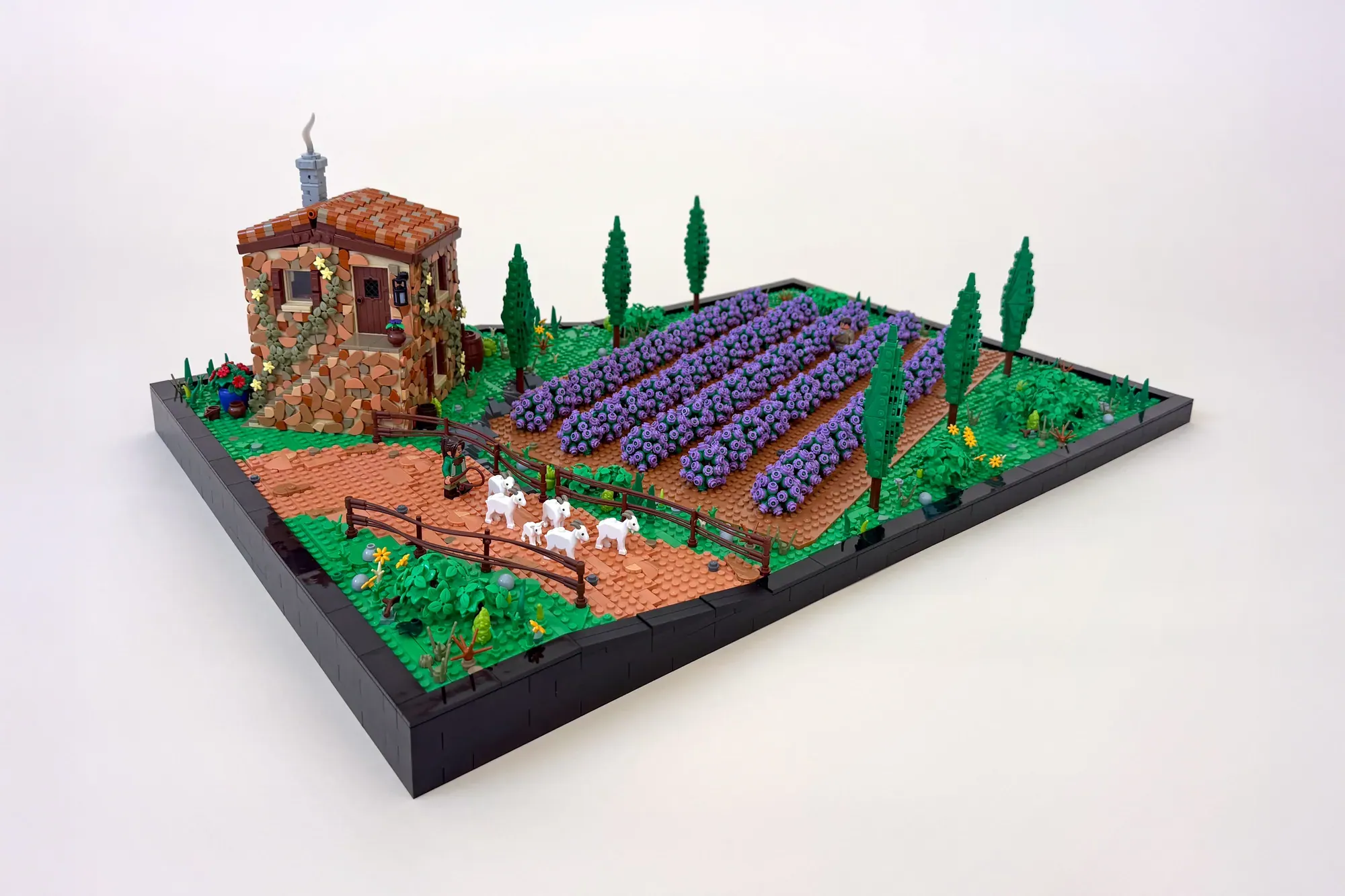 Lavender Field em LEGO® Ideas - o campo de alfazema com uma técnica de parede inédita