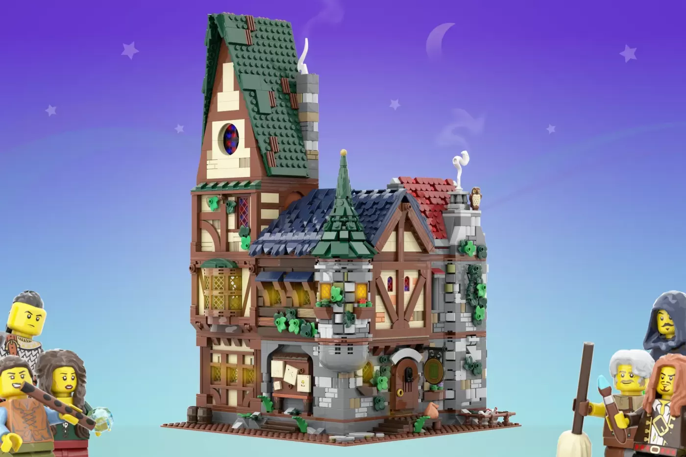 Modular Medieval Corner Inn - 2,999 Bricks of Fantasy Just Hit 10,000 Supporters