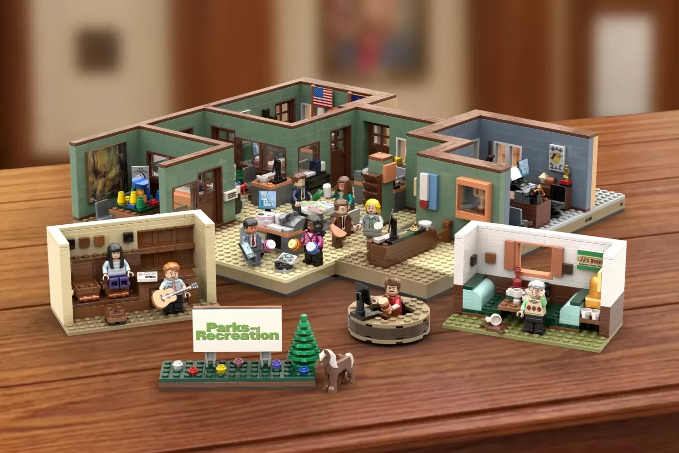 Parks and Recreation LEGO® Ideas - Complete Pawnee Office with Li'l Sebastian