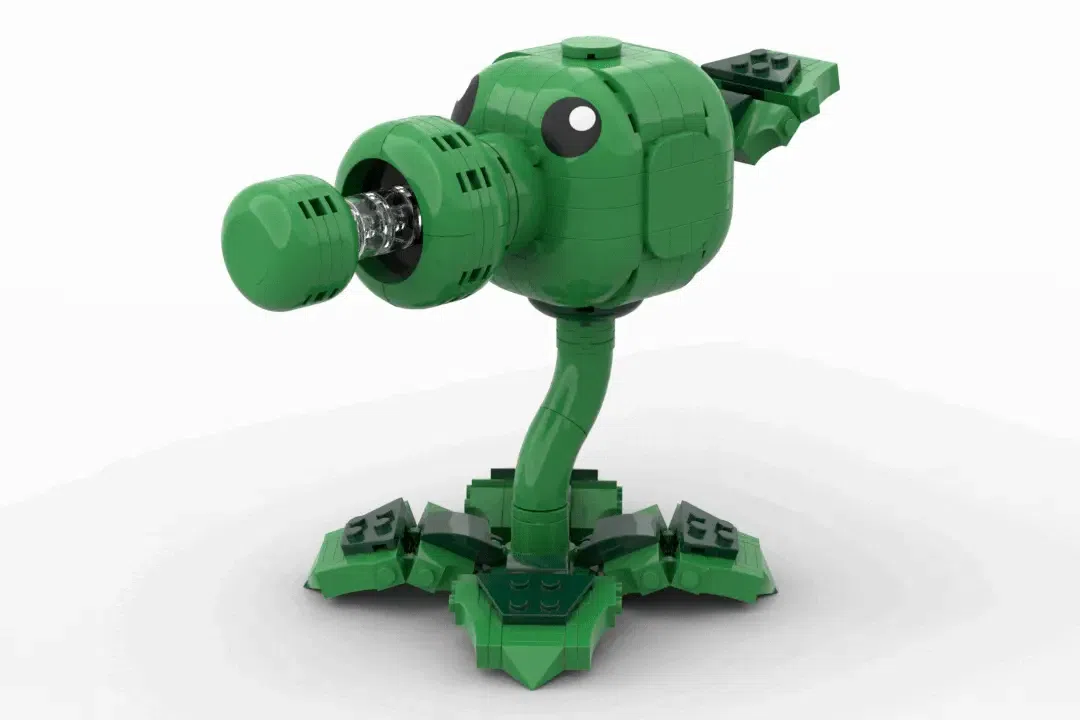 Peashooter de Plants vs. Zombies em LEGO® Ideas: o herói do tower defense em tijolos