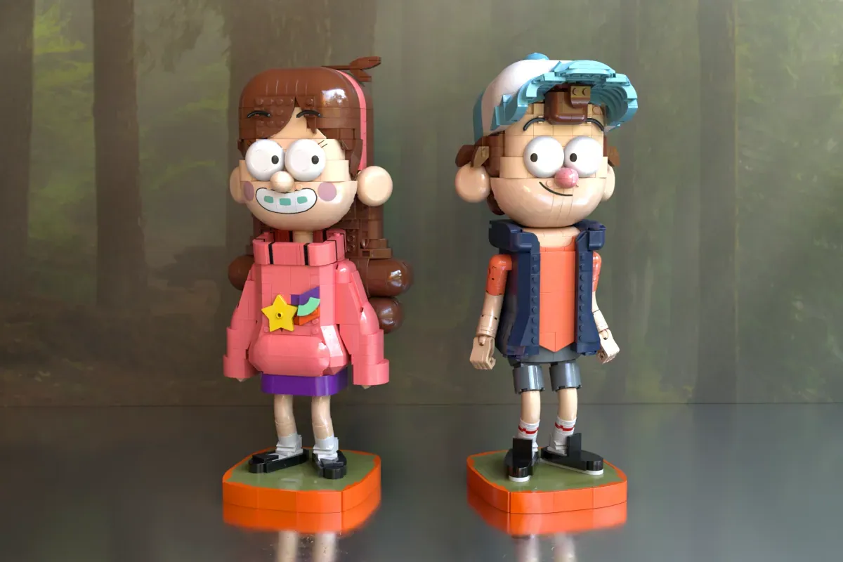 Estas Estátuas de 1.395 Peças de Mabel e Dipper Dão Vida a Gravity Falls em Peças