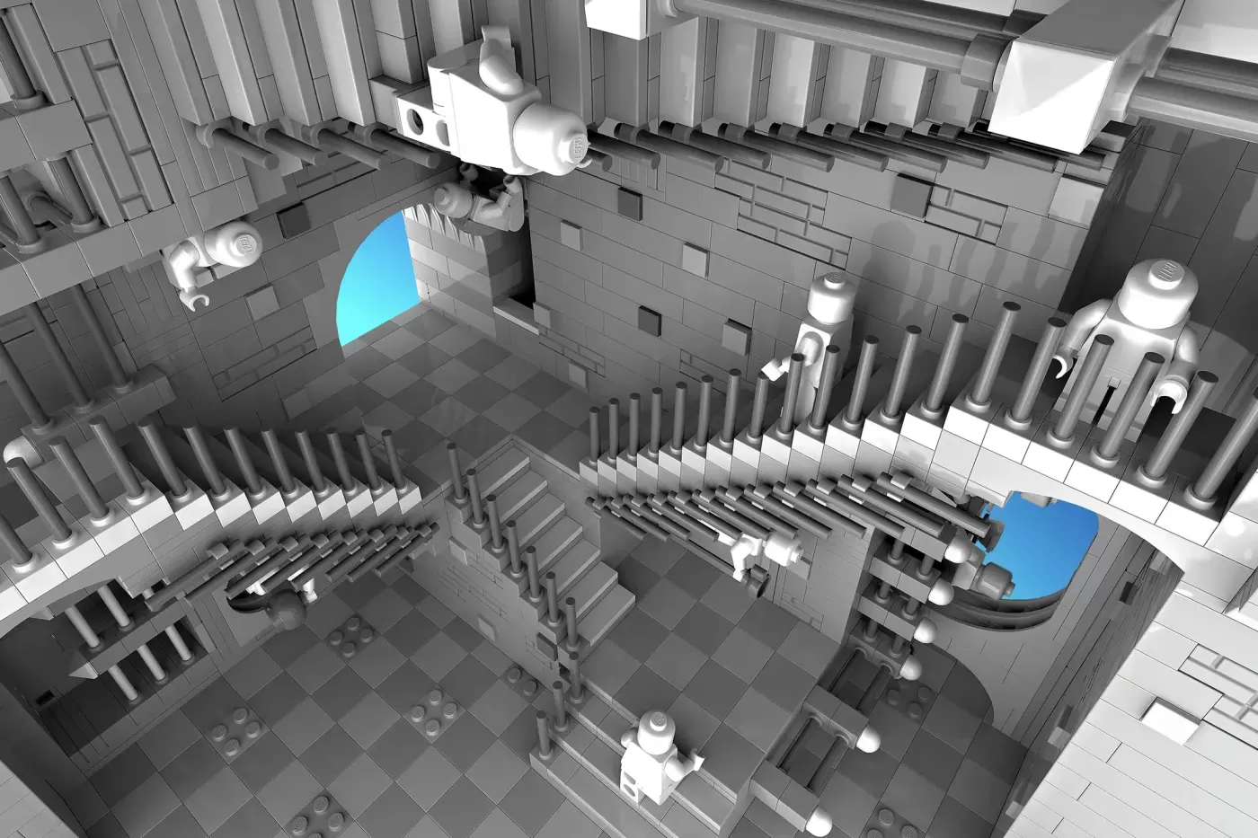 Esta Construção LEGO® de 4.300 Peças Transforma uma Escadaria de Escher em Peças