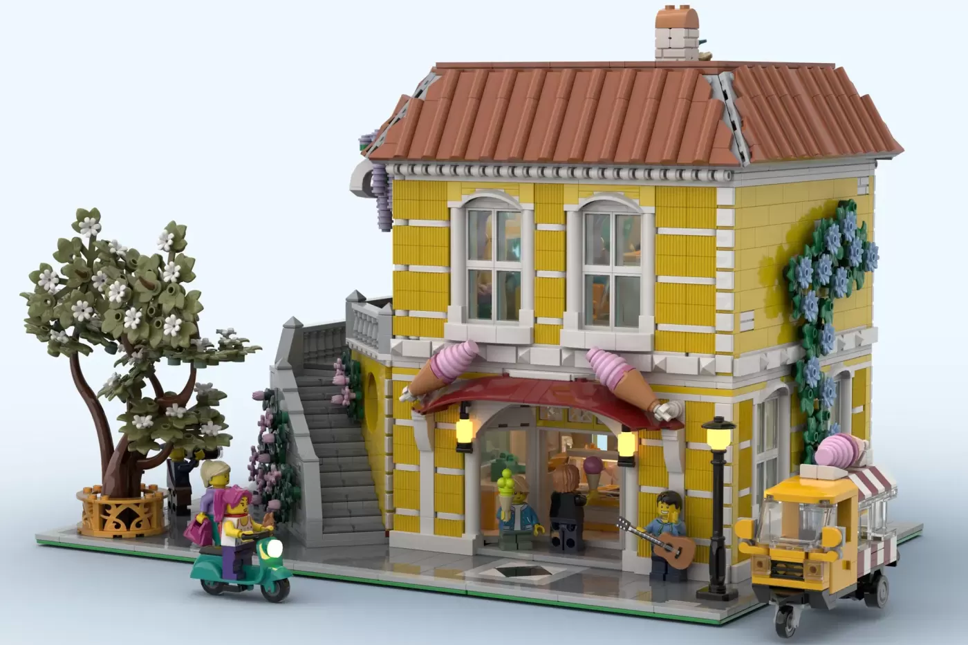 Gelateria em LEGO® Ideas - 4592 Peças de Gelado e Glicínias à Boa Maneira Italiana