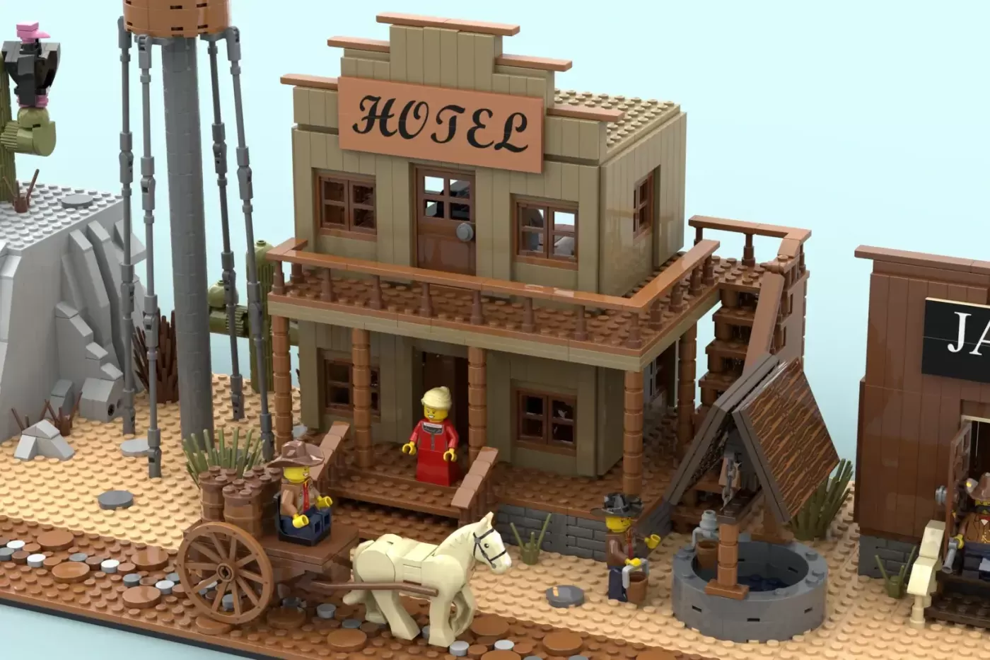 This LEGO® Ideas Old Western Town Hides Bank Vaults - and a Ghost Miner