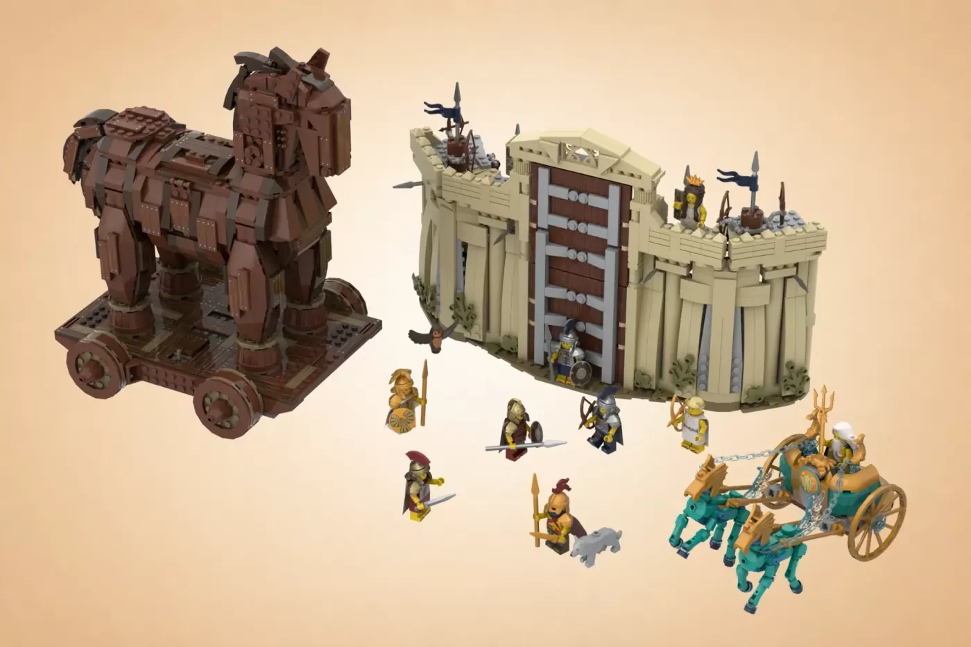 This LEGO® Ideas Trojan Horse Opens Up to Hide Greek Soldiers - and It Comes With 9 Minifigures