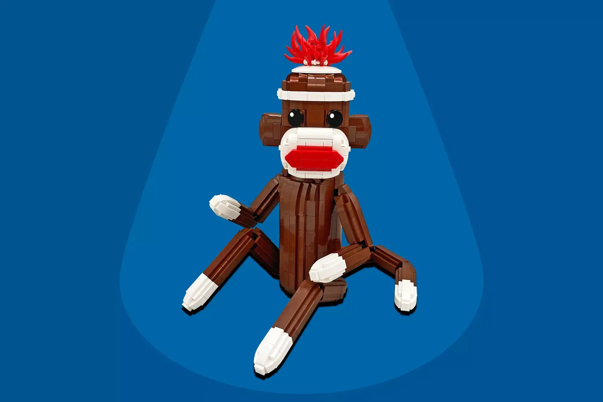 Sock Monkey Bobblehead em LEGO® Ideas - o macaco de meia com coração e cérebro escondidos